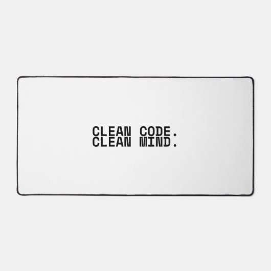 Sauberer Code, sauberer Geist Minimalistische Tech Schreibtischunterlage (Vorderseite)