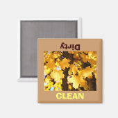 Sauberer Dirty Dish Washer Magnet Goldener Herbst (Vorderseite/Rückseite)