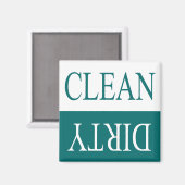 Sauberer, dreckiger Aquamariner Spülmaschinenmagne Magnet (Vorderseite/Rückseite)