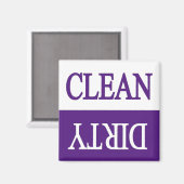 Sauberer, dreckiger Lila Spülmaschinenmagnet Magnet (Vorderseite/Rückseite)