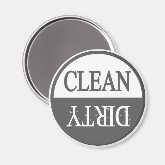 Sauberer dreckiger, runder Geschirrspüler Magnet (Vorderseite/Rückseite)