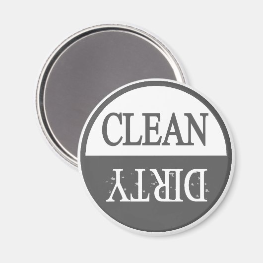 Sauberer dreckiger, runder Geschirrspüler Magnet (Vorderseite/Rückseite)