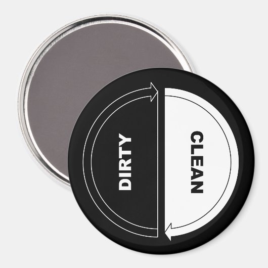 Sauberer Geschirrspüler-Magnet (auf schwarz) Magnet (Vorderseite/Rückseite)