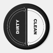 Sauberer Geschirrspüler-Magnet (auf schwarz) Magnet (Vorne)