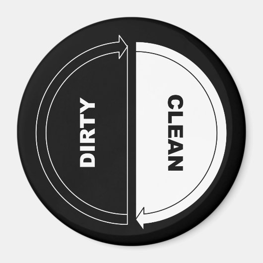 Sauberer Geschirrspüler-Magnet (auf schwarz) Magnet (Vorne)