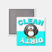 Sauberer Geschirrspüler Magnet mit Pinguin (Vorderseite/Rückseite)