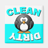 Sauberer Geschirrspüler Magnet mit Pinguin (Vorne)