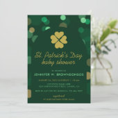 Sauberer grüner einfacher Bokeh St. Patricks Tag Einladung (Stehend Vorderseite)