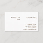 Sauberer Haus putzender Reiniger Visitenkarte (Rückseite)