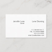 Sauberer Haus putzender Reiniger Visitenkarte (Rückseite)