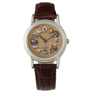 Sauberer Kaffee mit Bohnen als Uhr