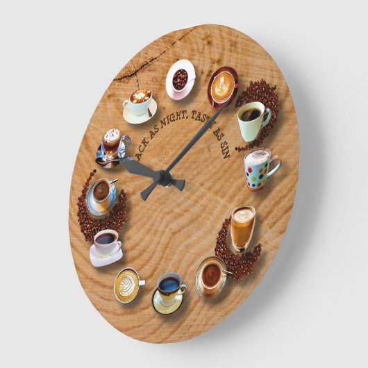 Sauberer Kaffee mit Bohnen als Uhr (Winkel)