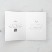 Sauberer Lila QR-Code Elegante Hochzeit Einladung (Innenseite)