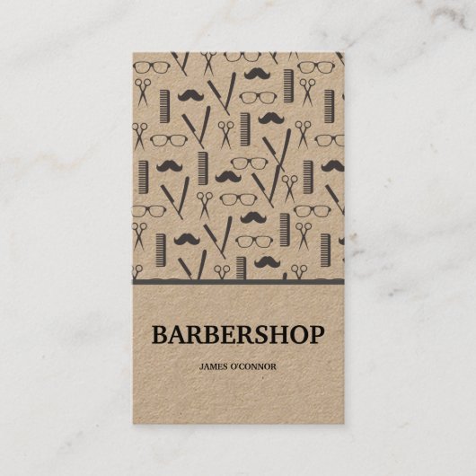Sauberer Minimal Barber Barbershop Visitenkarte (Vorderseite)
