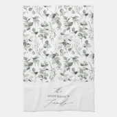 Sauberer, moderner und eleganter botanischer grüne geschirrtuch (Vertikal)