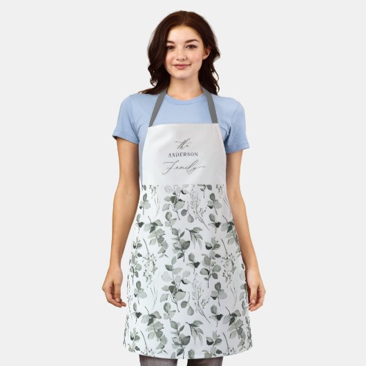 Sauberer, moderner und eleganter botanischer grüne schürze (Getragen)
