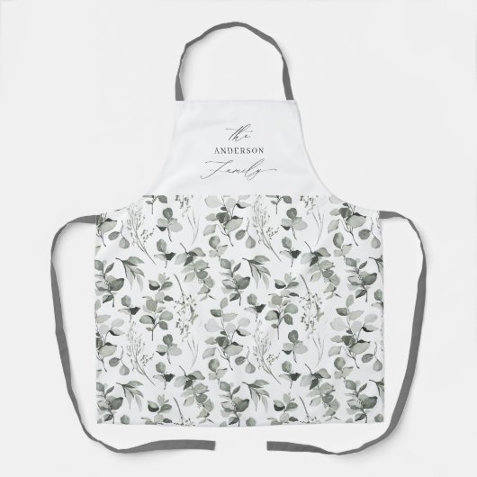 Sauberer, moderner und eleganter botanischer grüne schürze (Vorderseite)
