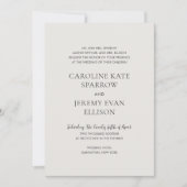 Sauberer neutraler QR-Code Elegante Hochzeit Einladung (Vorderseite)