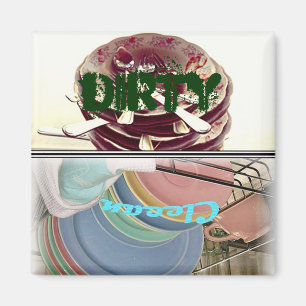 Sauberer oder schmutziger Spülmaschinen-Magnet Magnet