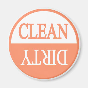 Sauberer, orangefarbener, runder Geschirrspüler Ma Magnet