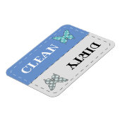 Sauberer, schmutziger Geschirrspüler Magnet (Linke Seite)