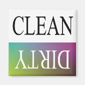 Sauberer schmutziger Geschirrspüler-Magnet Magnet (Vorne)