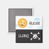 Sauberer, schmutziger Geschirrspüler Magnet mit So (Vorderseite/Rückseite)