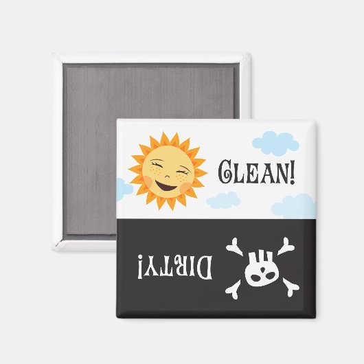 Sauberer, schmutziger Geschirrspüler Magnet mit So (Vorderseite/Rückseite)