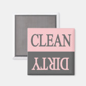 Sauberer, schmutziger, grau und rosa Spülmaschinen Magnet (Vorderseite/Rückseite)