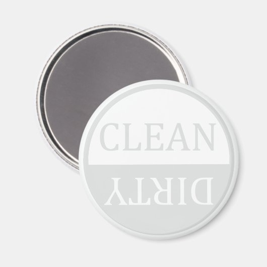 Sauberer, schmutziger, hellgrauer Geschirrspüler-M Magnet (Vorderseite/Rückseite)