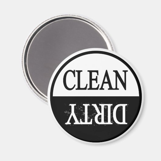 Sauberer schmutziger runder Geschirrspüler-Magnet Magnet (Vorderseite/Rückseite)