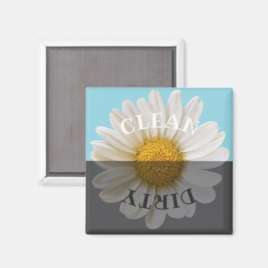 Sauberer Schmutziger Weißer Gänseblümchen Blauer G Magnet (Vorderseite/Rückseite)