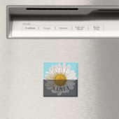 Sauberer Schmutziger Weißer Gänseblümchen Blauer G Magnet (In Situ (Geschirrspüler))