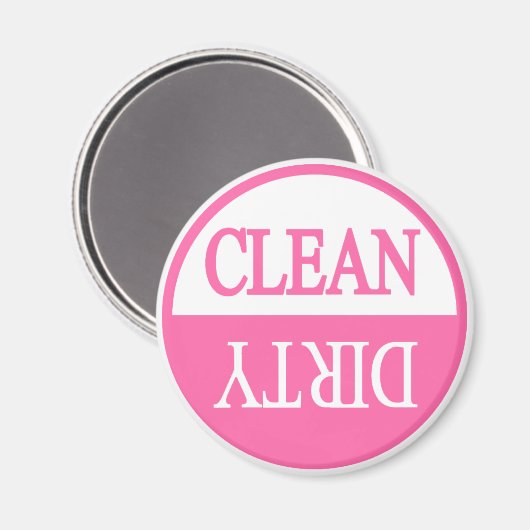 Sauberer Schmutzrosa runder Geschirrspüler Magnet (Vorderseite/Rückseite)