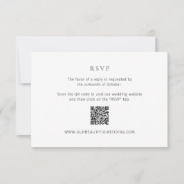 Sauberer schwarzer und weißer QR-Code Moderne Hoch RSVP Karte