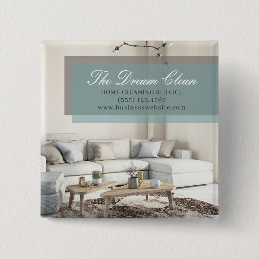 Sauberer Service des Reinigungshauses Moderner Button (Vorderseite)