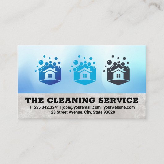 Sauberer Service | Häuser und Seifenblasen Visitenkarte (Vorderseite)