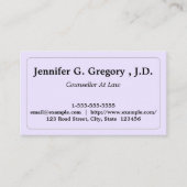 Sauberer und moderner Rechtsberater Visitenkarte (Vorderseite)