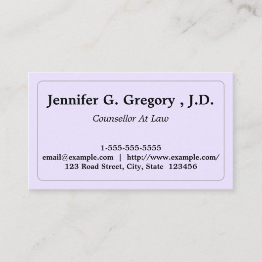 Sauberer und moderner Rechtsberater Visitenkarte (Vorderseite)