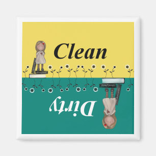 Sauberer und schmutziger Spülmaschinen-Magnet Magnet