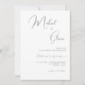 Sauberer weißer QR-Code in einer Hochzeit Einladung (Vorderseite)