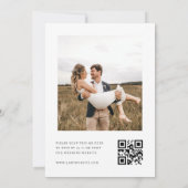Sauberer weißer QR-Code in einer Hochzeit Einladung (Rückseite)