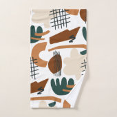 Sauberes abstraktes Boho-Muster | Modernes Minimal Badhandtuch Set (Handtuch)