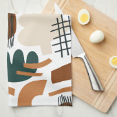 Sauberes abstraktes Boho-Muster | Modernes Minimal Geschirrtuch (Viertel Falte)