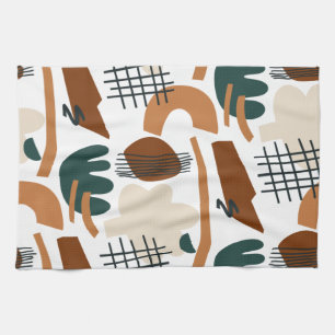 Sauberes abstraktes Boho-Muster Modernes Minimal Geschirrtuch
