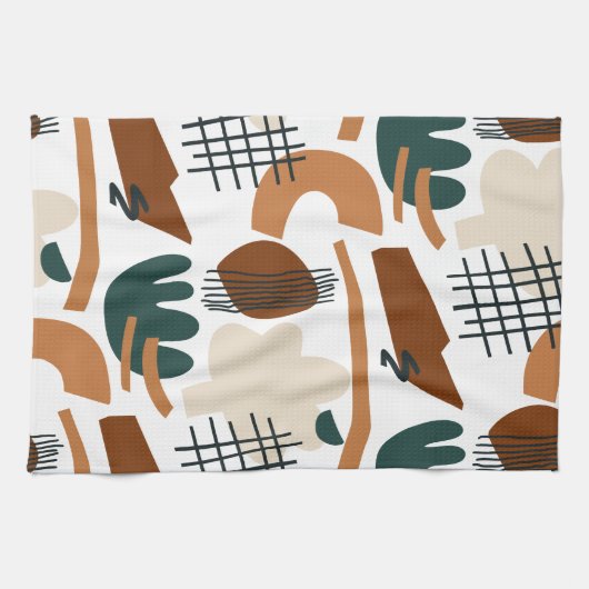 Sauberes abstraktes Boho-Muster | Modernes Minimal Geschirrtuch (Horizontal)
