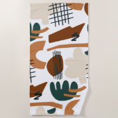 Sauberes abstraktes Boho-Muster | Modernes Minimal Strandtuch (Vorderseite)