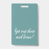 Sauberes Aquamarines Studentenausweis-Abzeichen Ausweis (Rückseite)