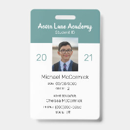 Sauberes Aquamarines Studentenausweis-Abzeichen Ausweis