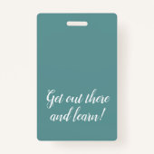 Sauberes Aquamarines Studentenausweis-Abzeichen Ausweis (Rückseite)